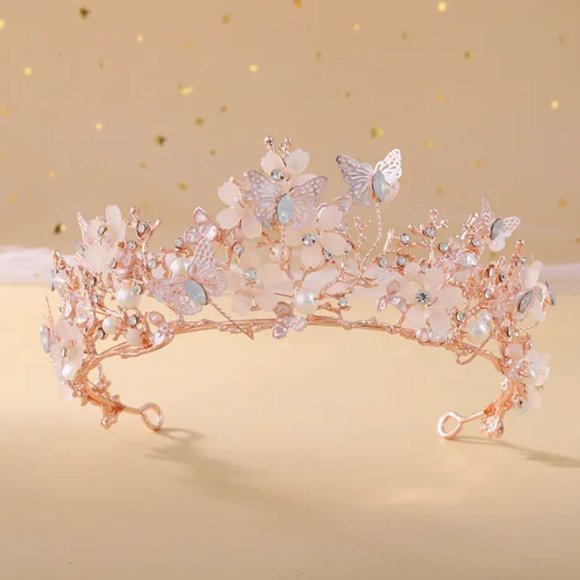 Butterfly Tiara, Butterfly Crown, Prom Jewelry Set, Homecoming, Quinceanera - Picture 1 of 7